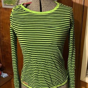 Black and green striped polo long sleeve💚